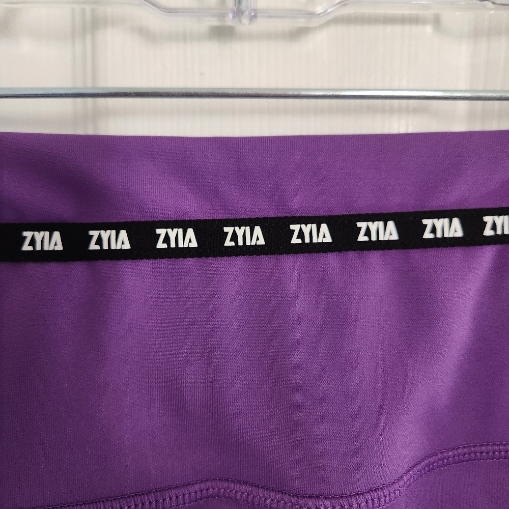 Zyia purple pull on high rise leggings workout jogging athleisure gym sz 16-18 - Picture 7 of 9